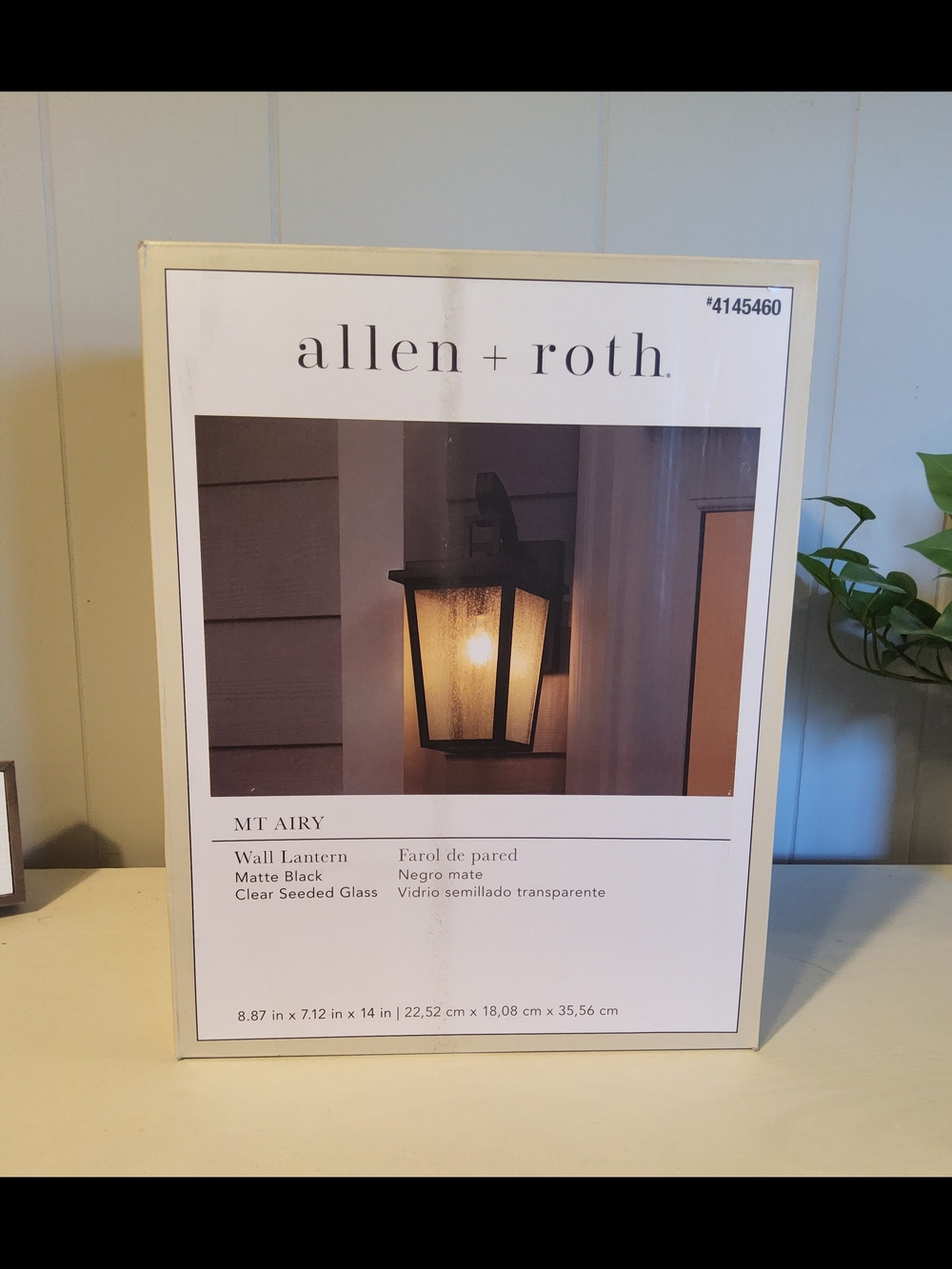 allen + roth Mt Airy Wall Lantern in Matte Black